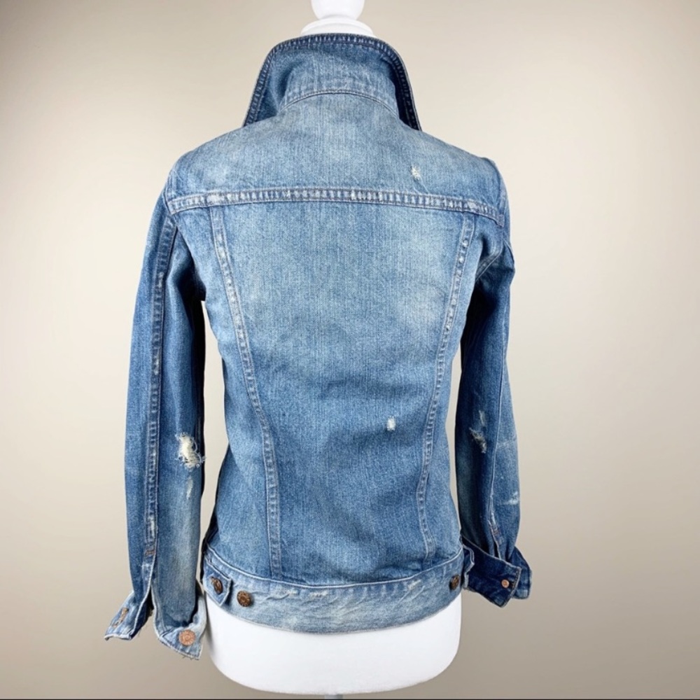 Madewell Distressed‎ Jean Jacket in Ellery Wash XS - Picture 5 of 8
